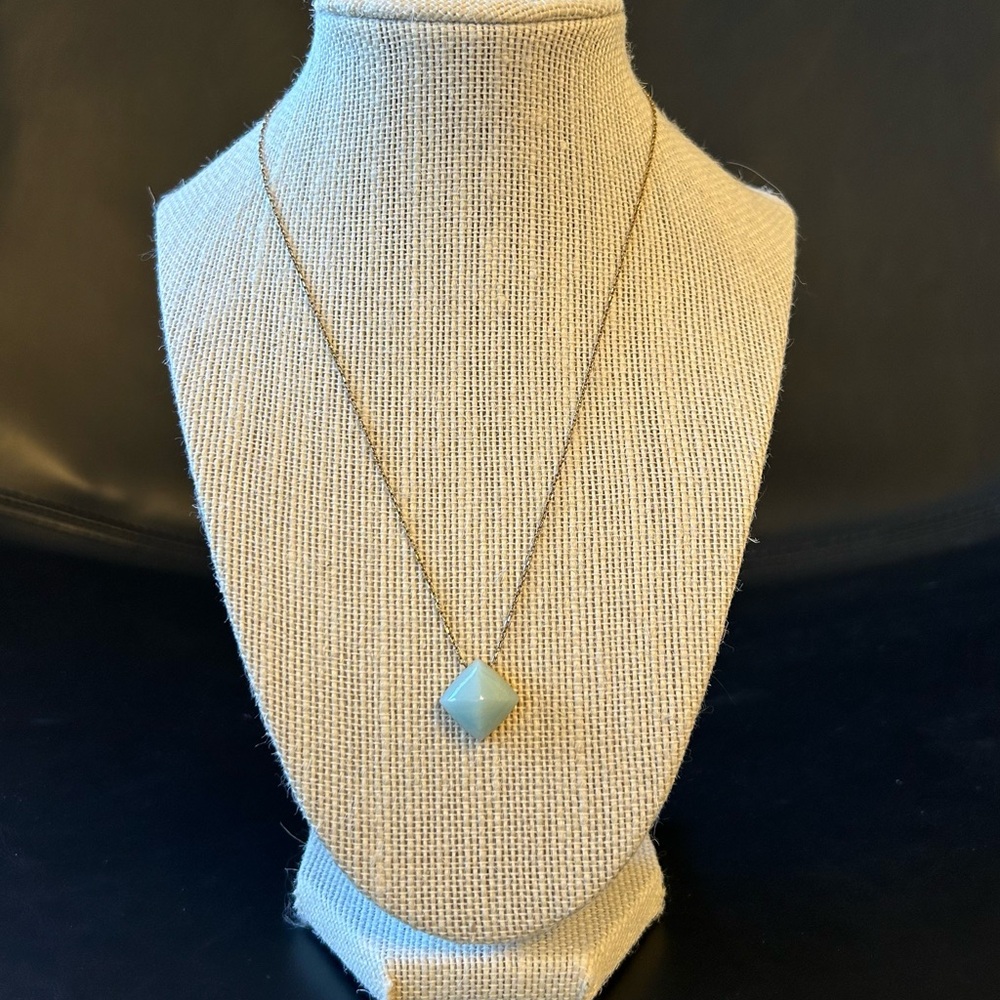 Michael Kors Amazonite Pyramid Pendant Necklace